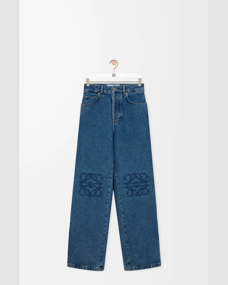 Loewe Anagram Baggy Jeans In Denim - Shorter Fit Size Hombre Jeans