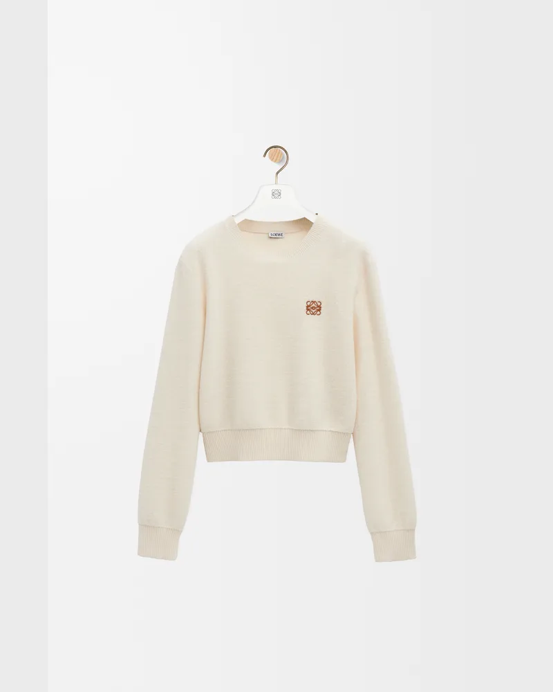 Loewe Anagram Sweater In Wool Size Mujer Ecru