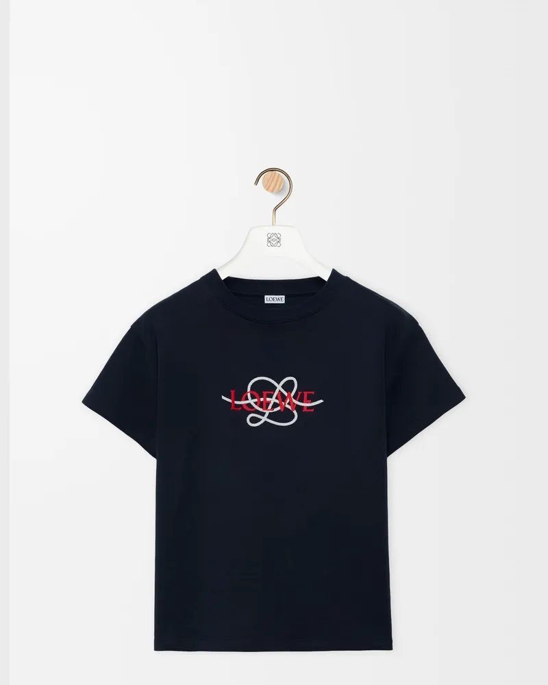 Loewe Regular Fit T-shirt In Cotton Blend Size Mujer Navy