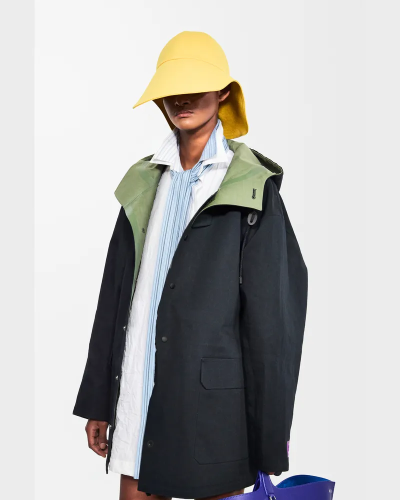 Loewe Hooded Parka In Cotton Size Mujer Black