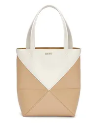 Loewe Luxury Mini Puzzle Fold Tote in shiny calfskin Soft