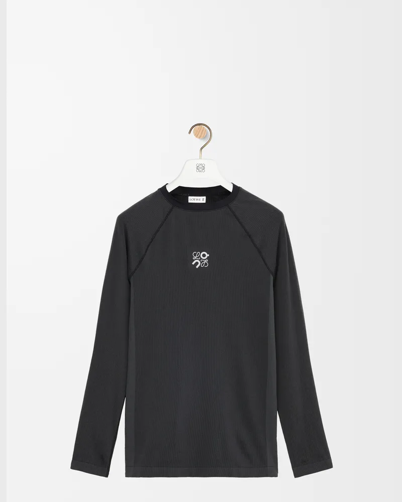 Loewe Long Sleeve Top In Technical Jersey Size Hombre Black