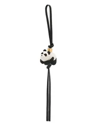 Loewe Luxury Panda charm in felt and calfskin Black