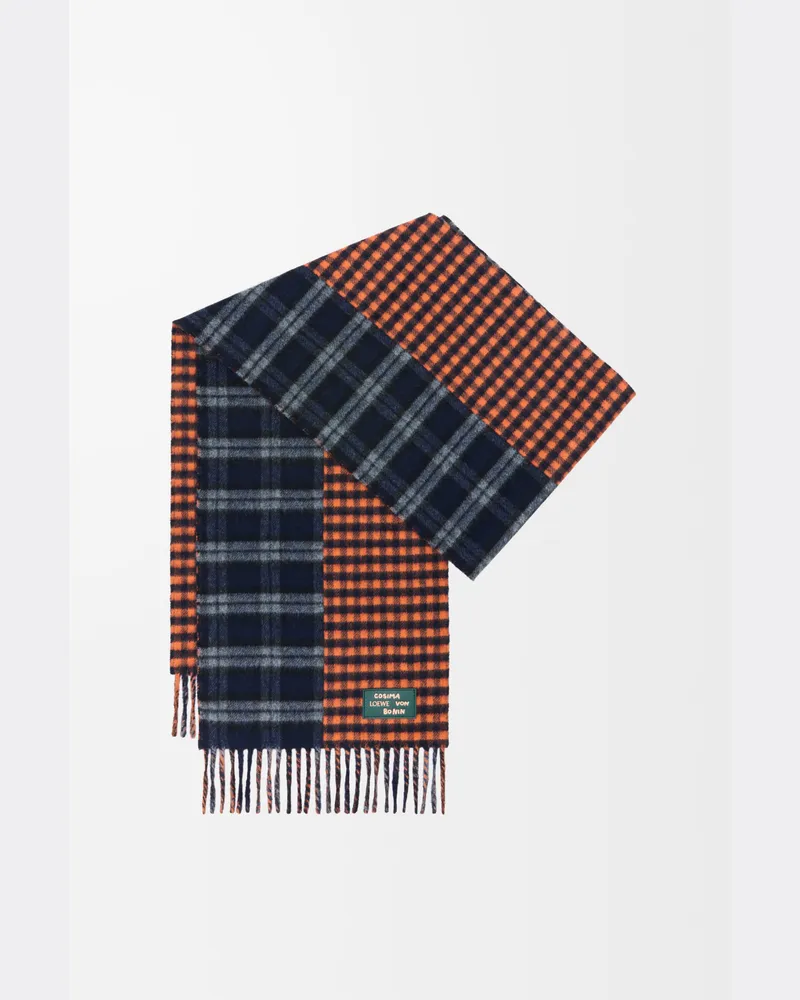Loewe Scarf In Wool And Cashmere Blend Mujer Navy