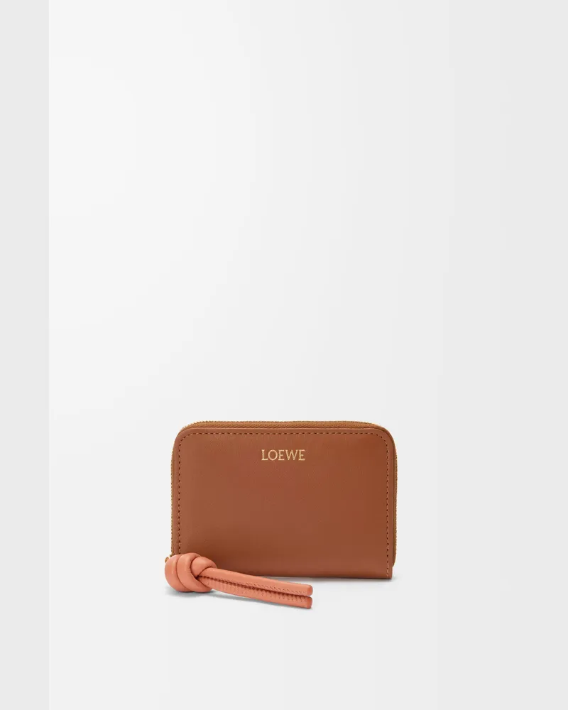 Loewe Zipped Coin Purse In Shiny Nappa Leather skin Mujer Tan