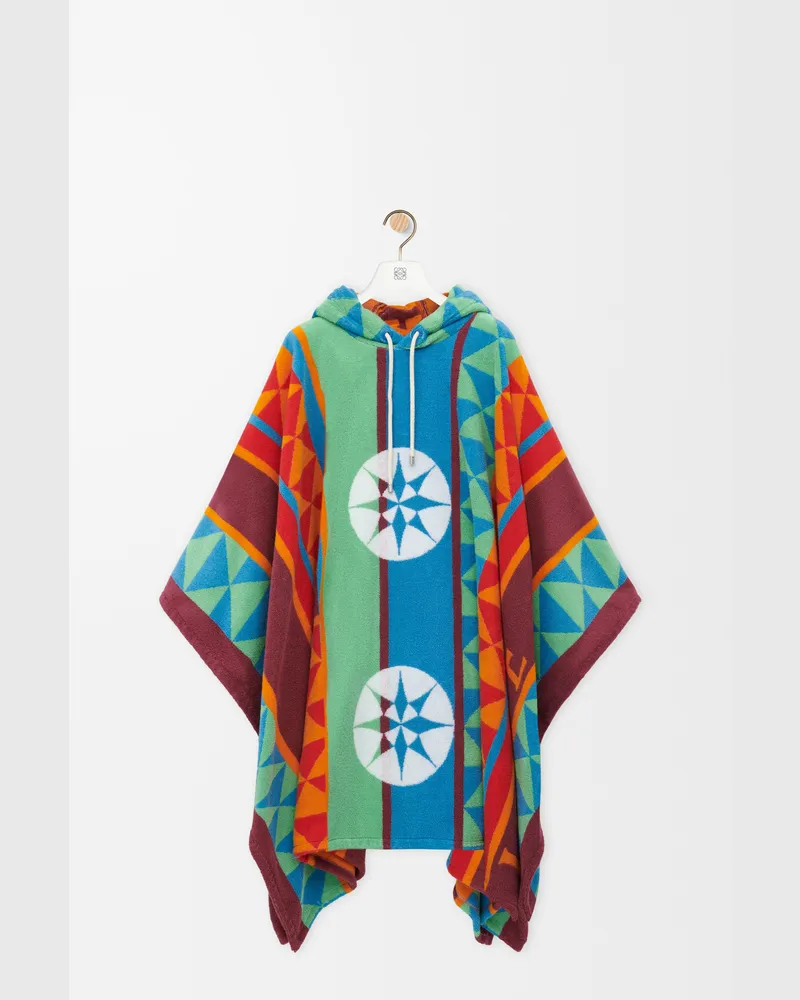 Loewe Poncho In Terry Cotton Jacquard Size Mujer Multicolor