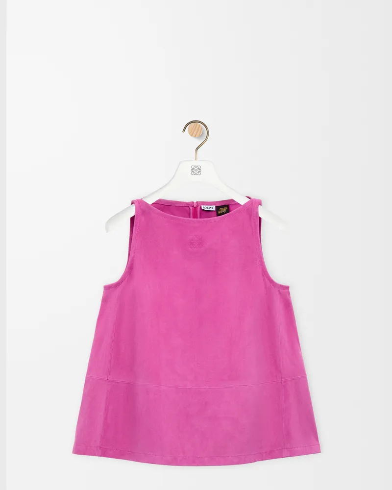 Loewe Top In Suede Goatskin Size Mujer Pink