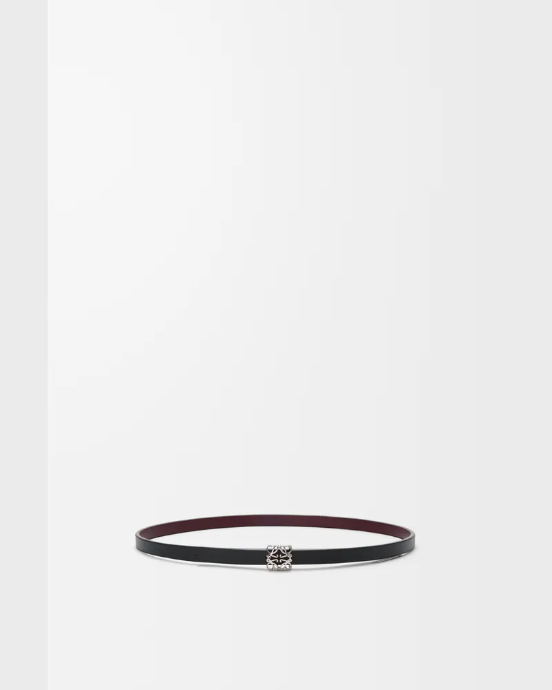 Loewe Reversible Anagram Bombé Belt In Leather skin Size Mujer Black