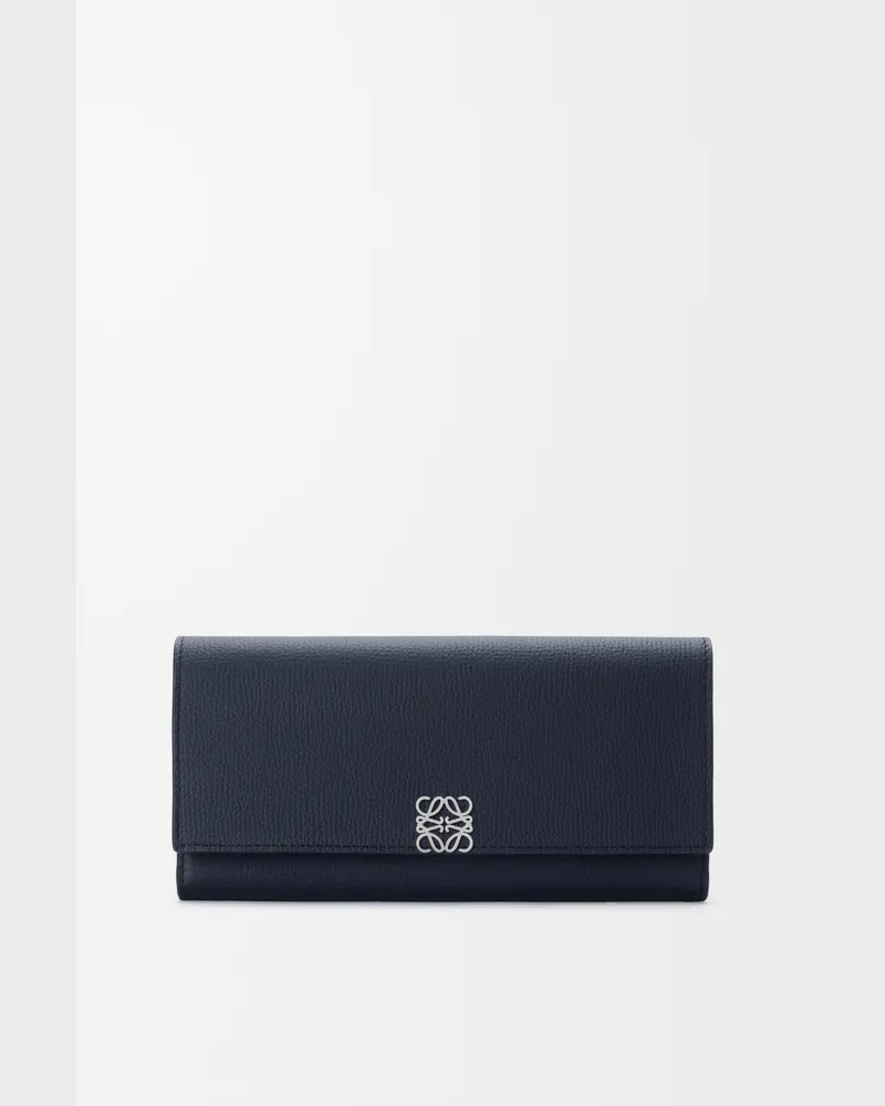 Loewe Anagram Continental Wallet In Pebble Grained Leather skin Mujer Deep