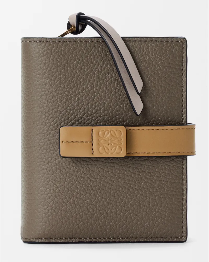 Loewe Compact Zip Wallet In Soft Grained Leather skin Mujer Taupe