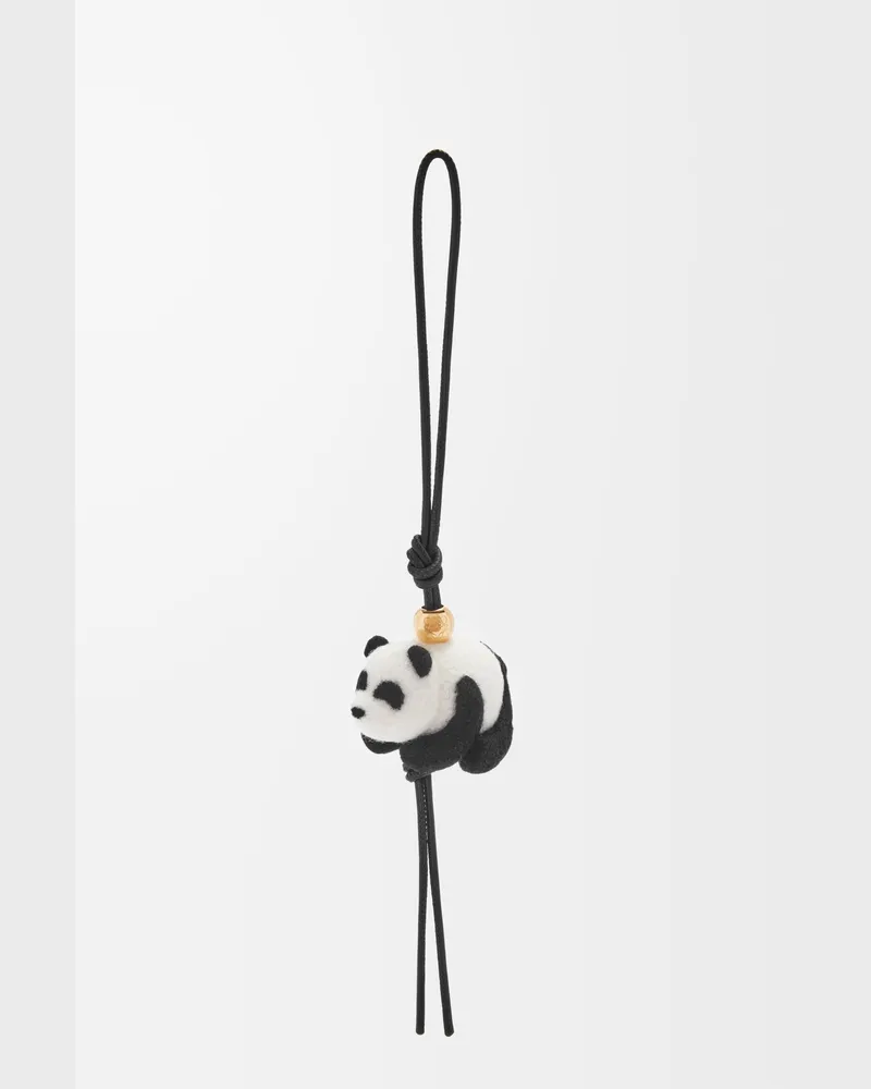 Loewe Panda Charm In Felt And Leather skin Mujer Black