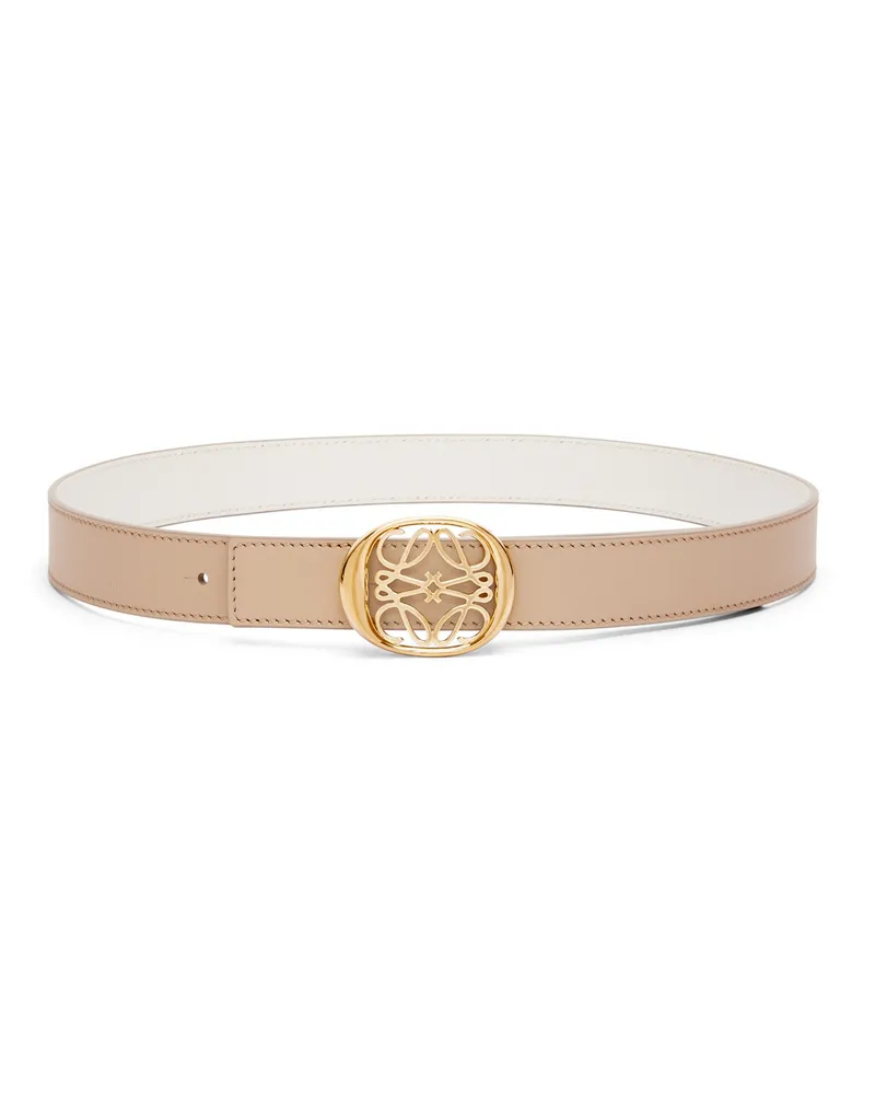 Loewe Luxury Reversible Anagram Ellipse belt in smooth calfskin Paper