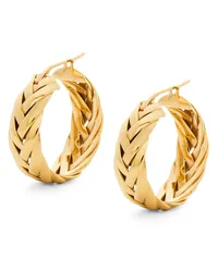 Loewe Luxury Braided hoop earrings in sterling silver Gold