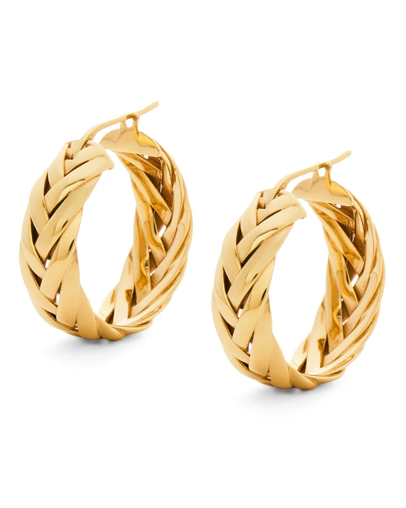 Loewe Luxury Braided hoop earrings in sterling silver Gold