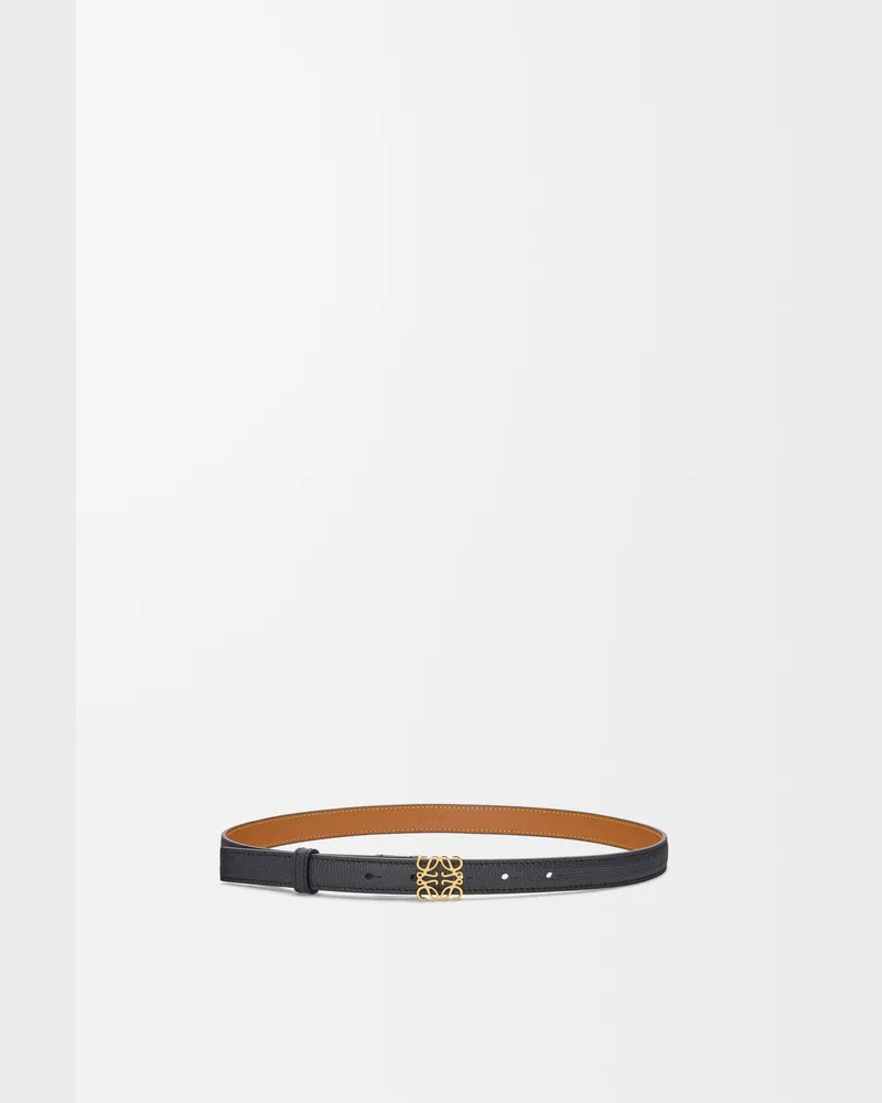Loewe Anagram Belt In Pebble Grain Leather skin Size Mujer Black