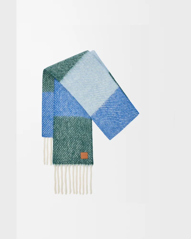 Loewe Scarf In Alpaca And Wool Blend Mujer Blue