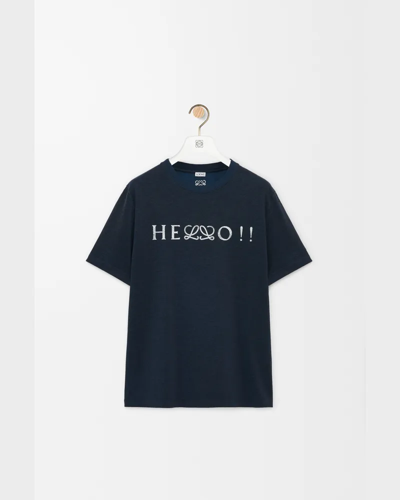 Loewe Regular Fit T-shirt In Cotton Blend Size Hombre Navy