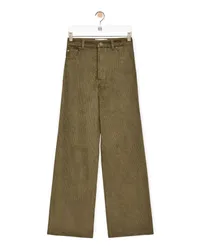 Loewe Luxury Wide leg trousers in cotton and cashmere Khaki