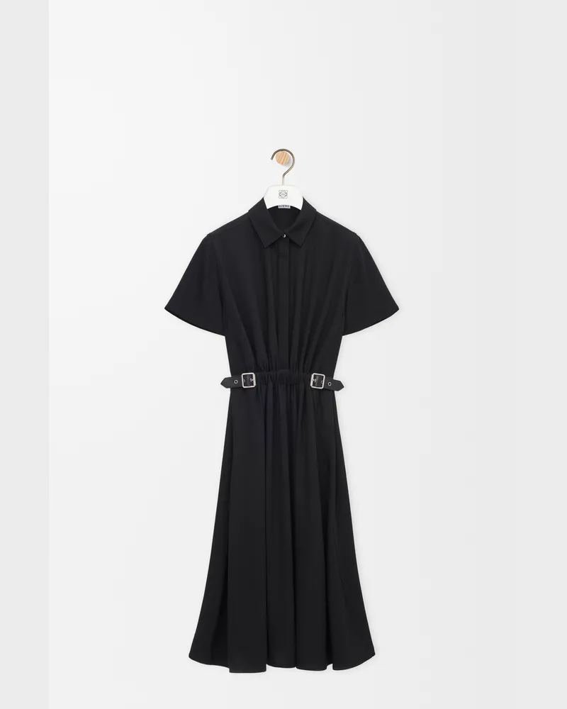 Loewe Belted Dress In Stretch Viscose Size Mujer Black
