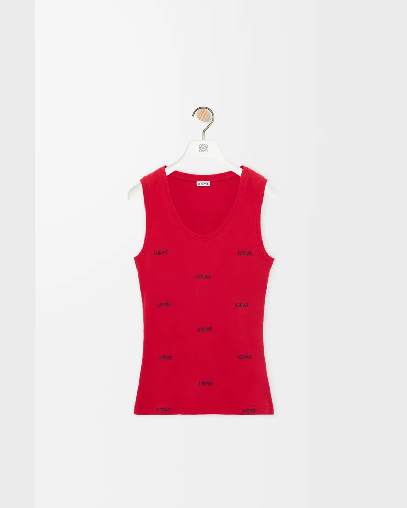 Loewe Tank Top In Stretch Cotton Size Mujer Red