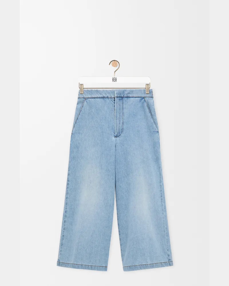 Loewe Cropped Trousers In Denim Size Mujer Washed