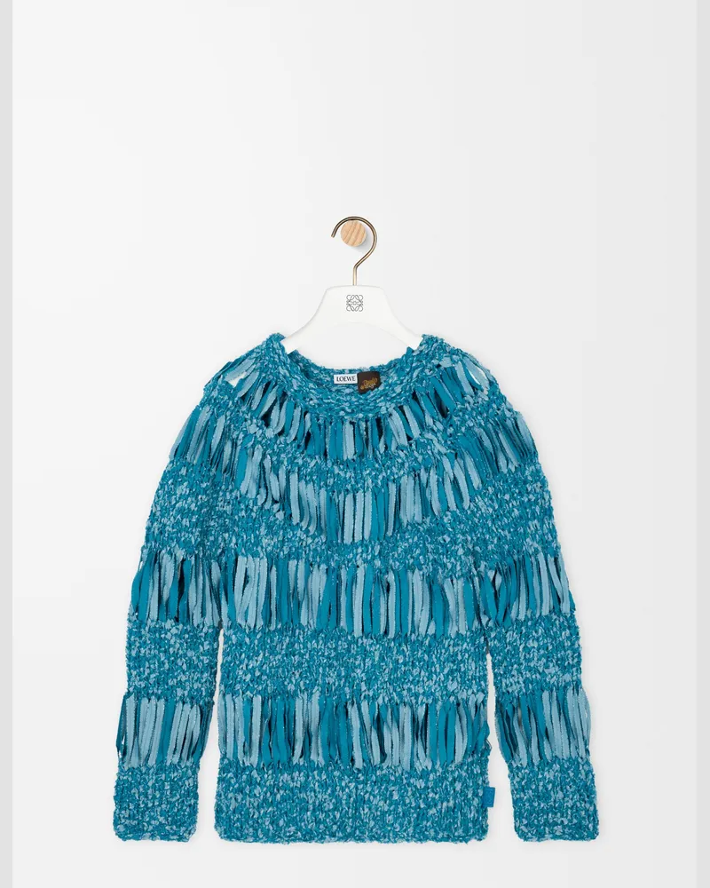 Loewe Sweater In Cotton Blend Size Hombre Turquoise