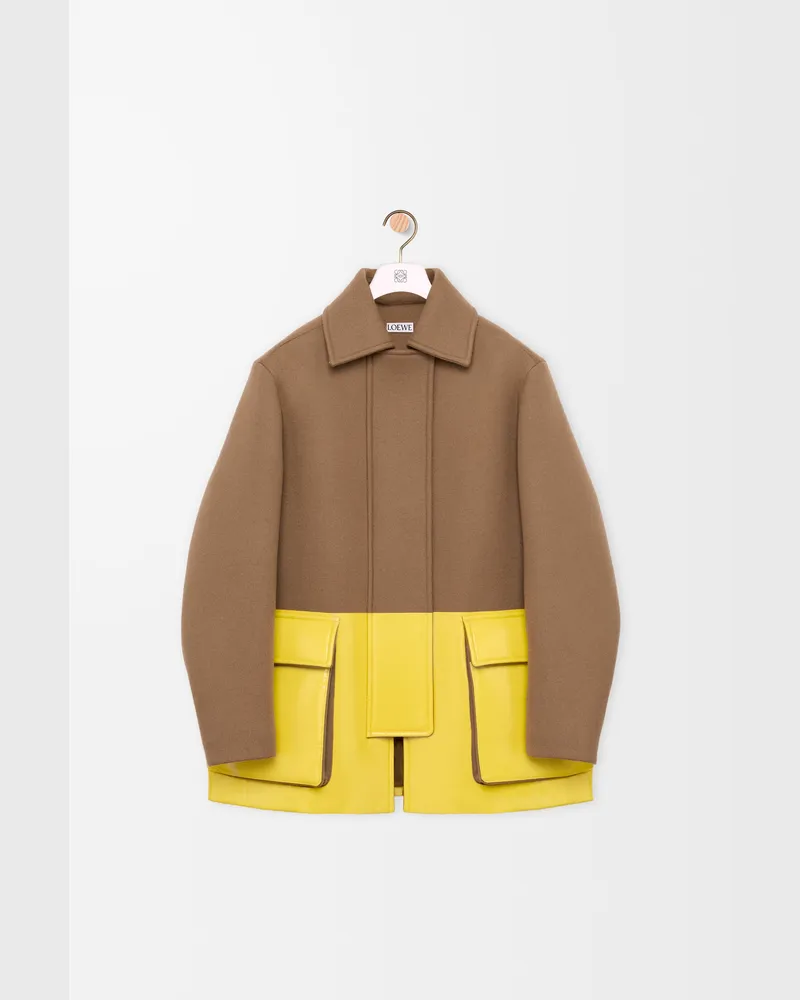 Loewe Coat In Wool Size Mujer Camel