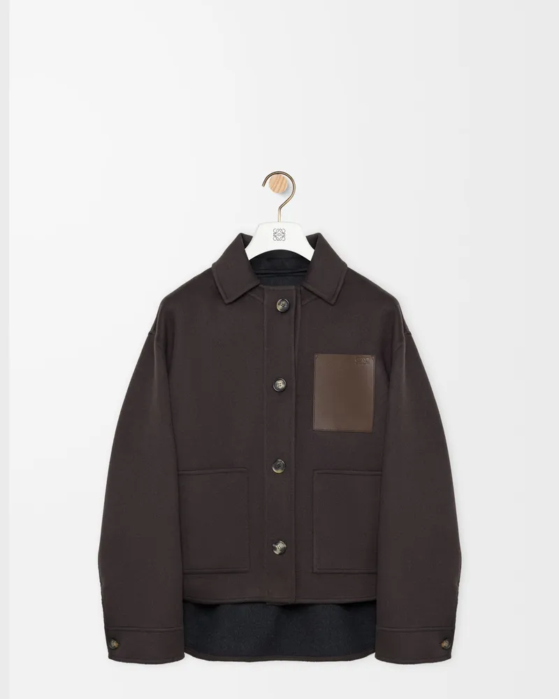 Loewe Workwear Jacket In Wool And Cashmere Size Mujer Brown