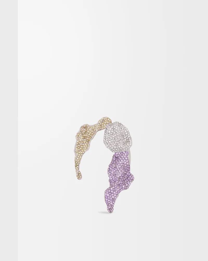 Loewe Glitter Fragment Ear Cuff In Sterling Silver And Crystals Mujer Silver