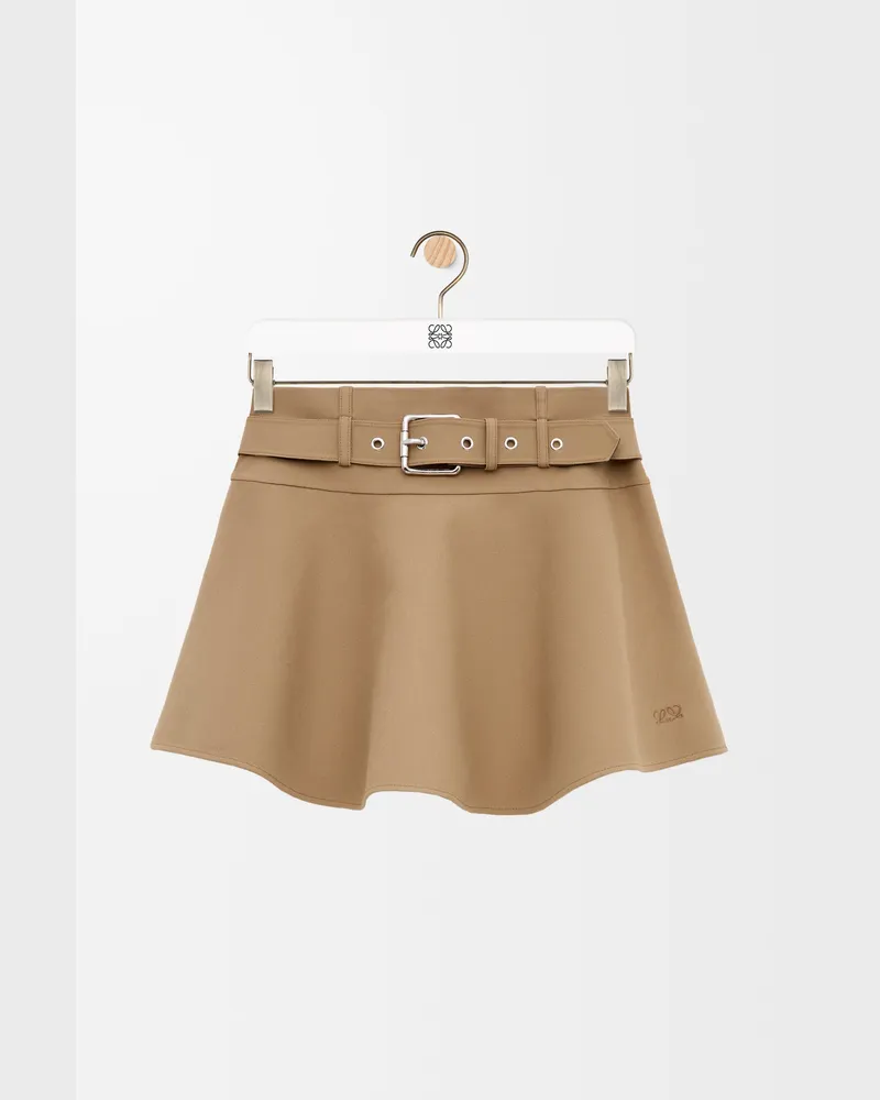 Loewe Mini Skirt In Cotton Size Mujer Beige