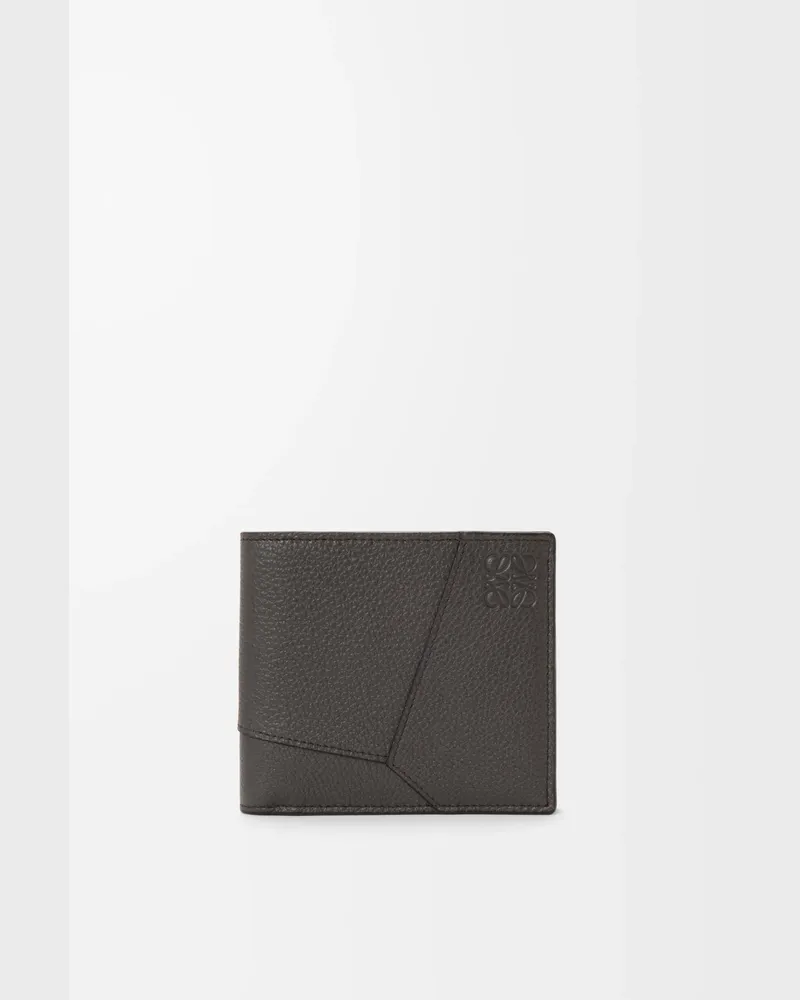 Loewe Puzzle Bifold Wallet In Supple Grained Leather skin Hombre Dark