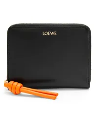 Loewe Luxury Knot compact zip around wallet in shiny nappa calfskin Black