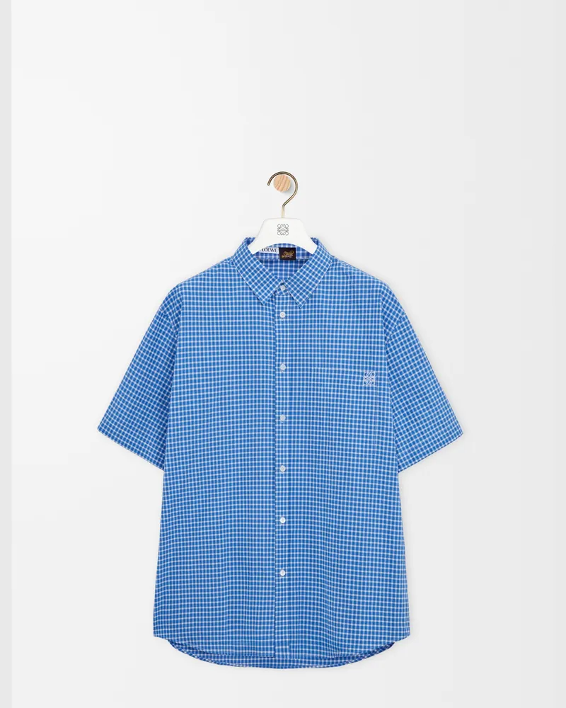 Loewe Short Sleeve Shirt In Cotton Size Hombre Blue