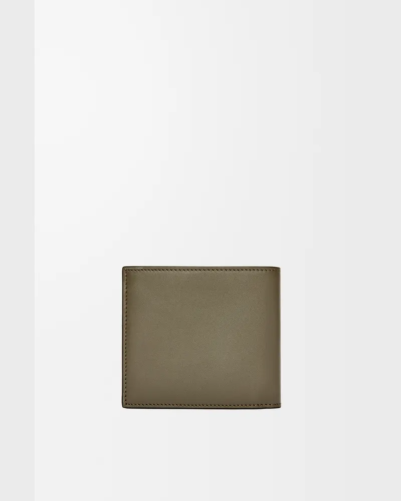 Loewe Bifold Wallet In Satin Leather skin Hombre Khaki