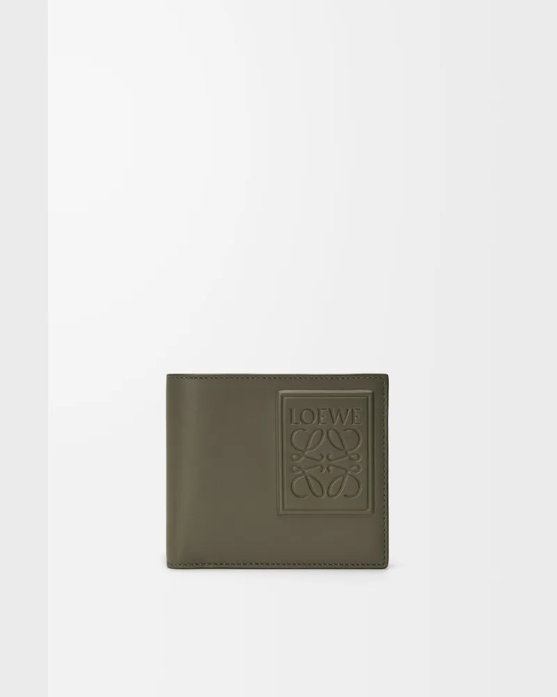 Loewe Bifold Wallet In Satin Leather skin Hombre Khaki