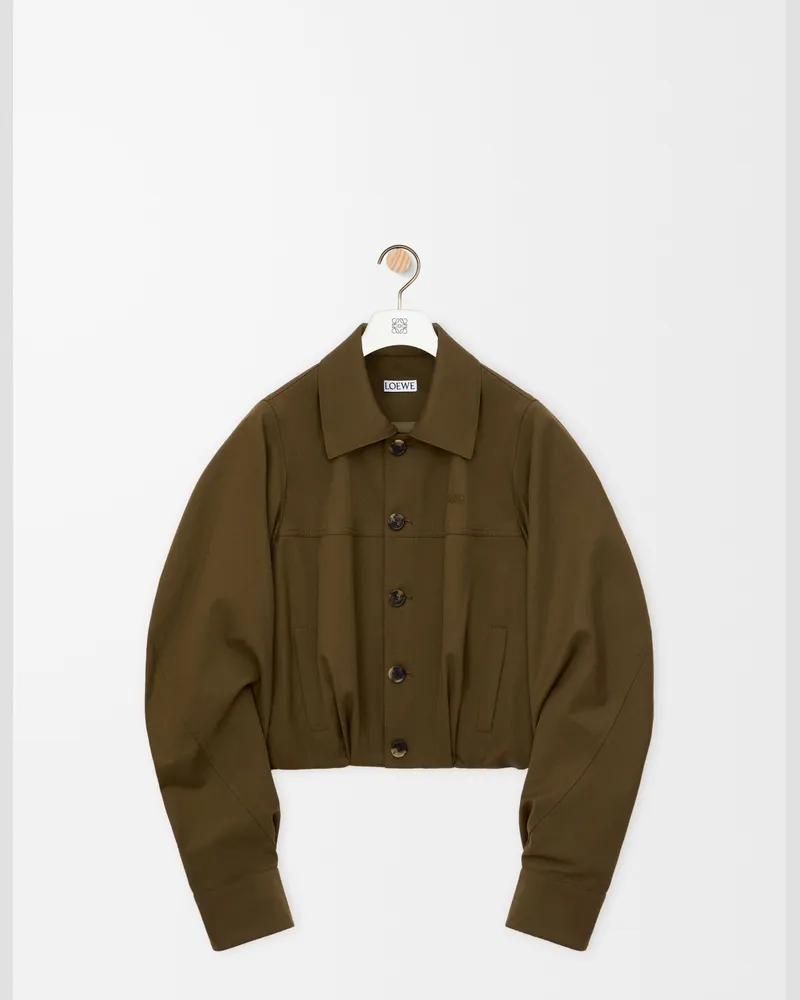 Loewe Jacket In Cotton And Silk Size Mujer Khaki