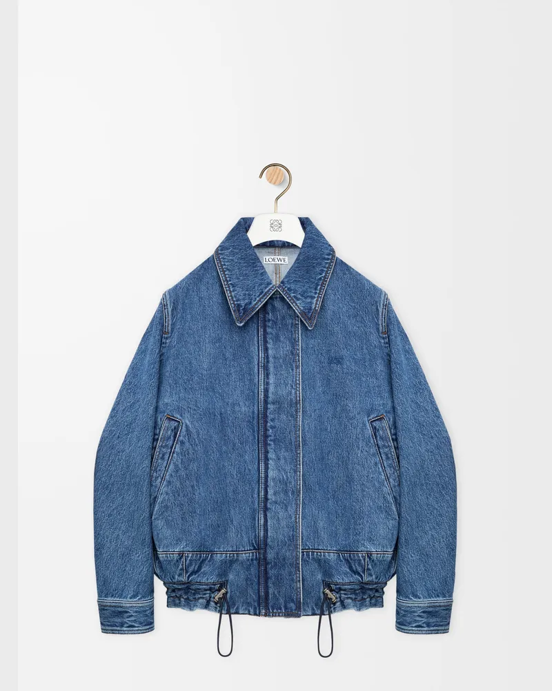 Loewe Drawstring Jacket In Denim Size Mujer Blue