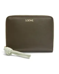 Loewe Luxury Knot compact zip around wallet in shiny nappa calfskin Dark