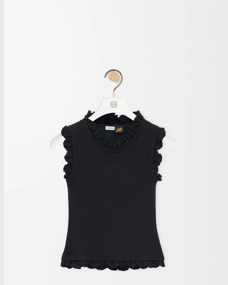 Loewe Tank Top In Stretch Cotton Size Mujer Black