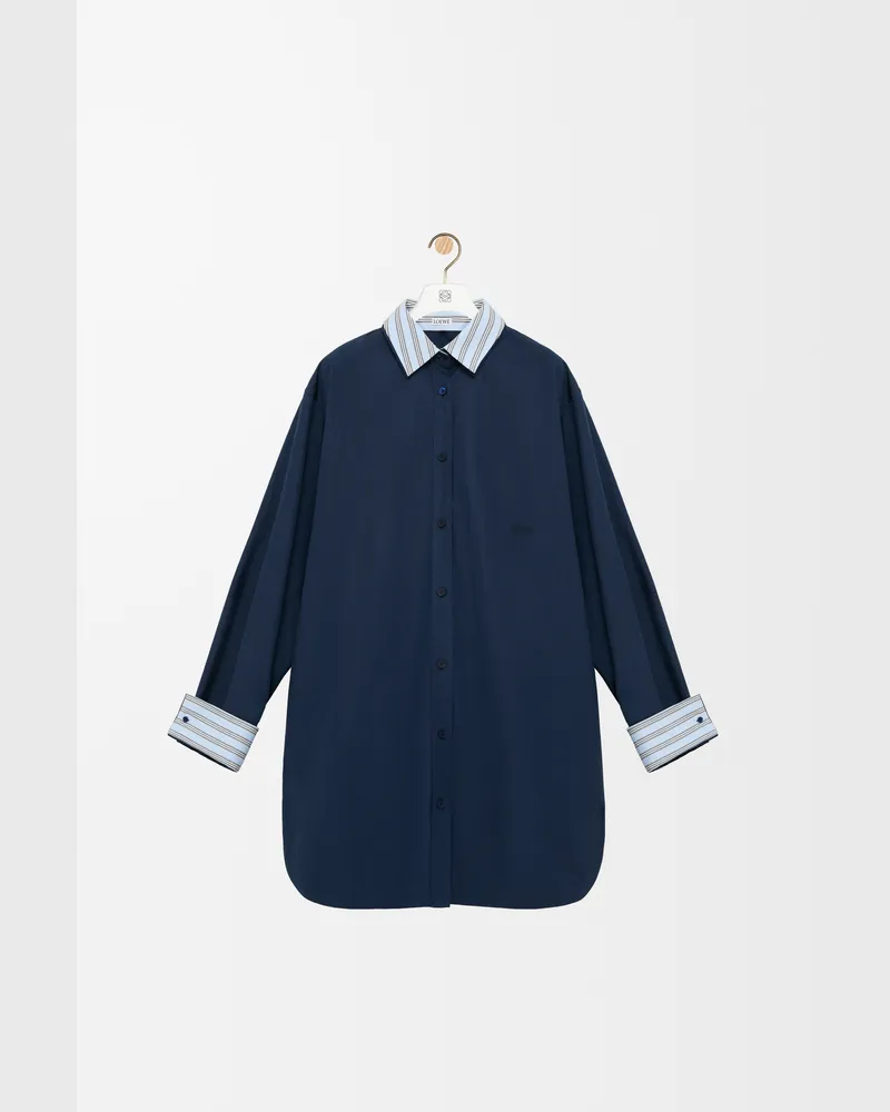 Loewe Shirt Dress In Cotton Size Mujer Navy