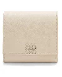 Loewe Luxury Anagram compact flap wallet in pebble grain calfskin Light