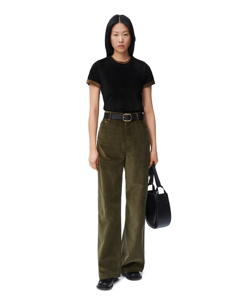 Loewe Luxury Top in suede calfskin Black