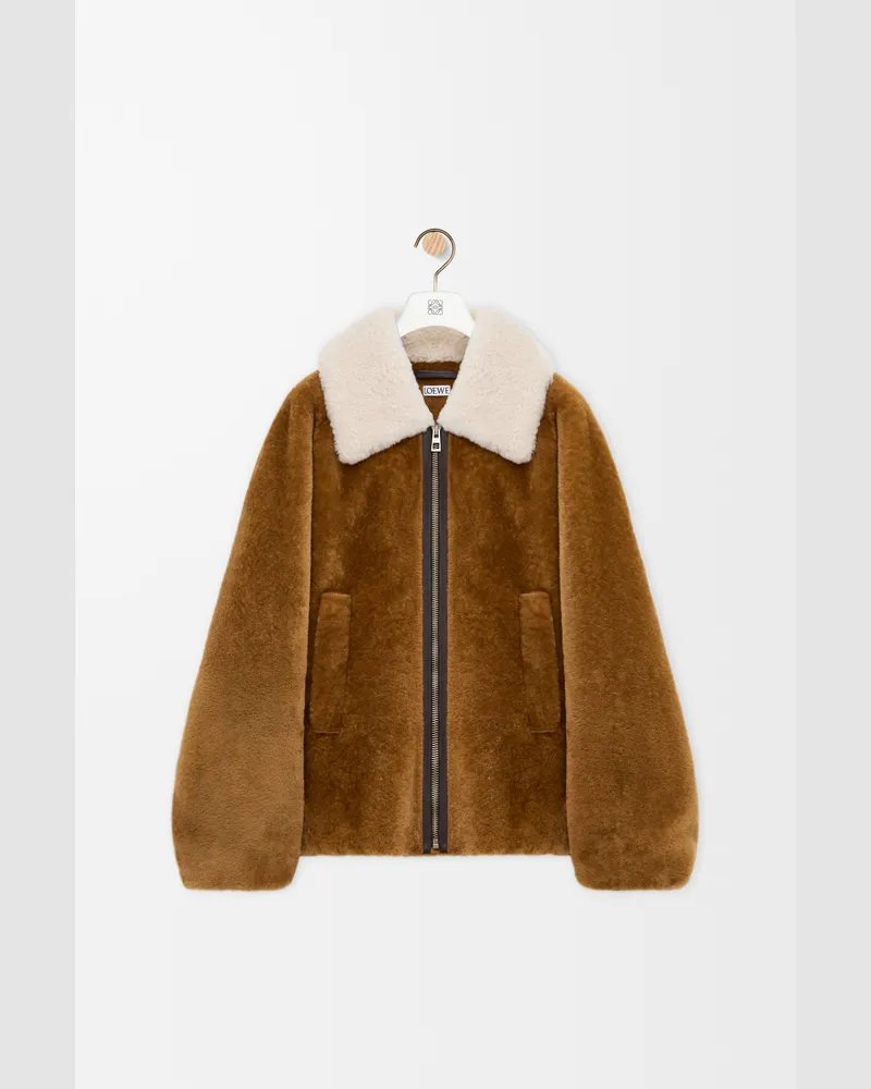 Loewe Jacket In Shearling Size Hombre Camel