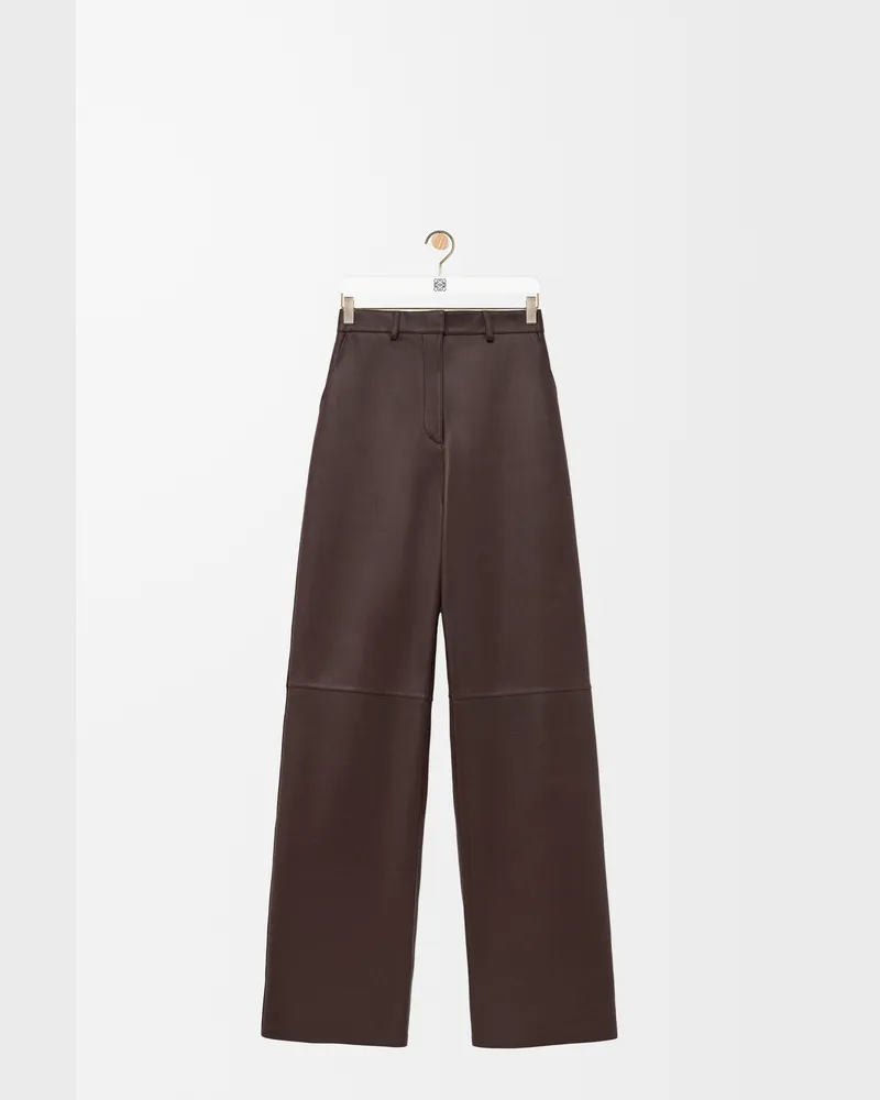 Loewe Trousers In Nappa Lambskin Size Mujer Chocolate
