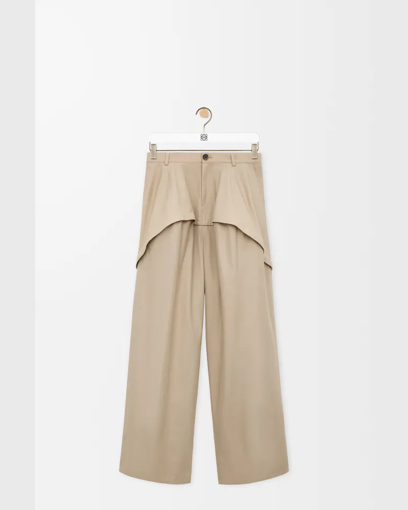 Loewe Trousers In Cotton Size Mujer Beige