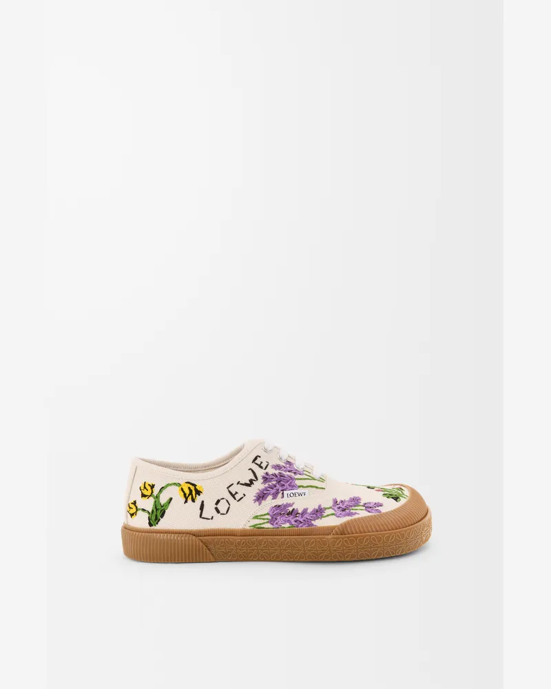 Loewe Terra Vulca Sneaker In Embroidered Canvas Size Hombre Cream