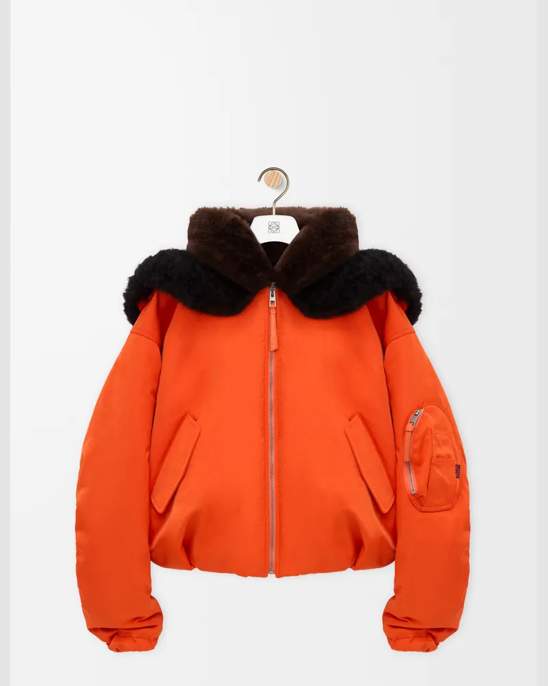 Loewe Bomber Jacket In Technical Shell Size Mujer Orange