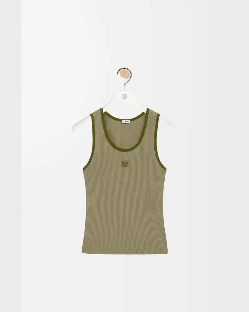 Loewe Tank Top In Silk Size Mujer Military