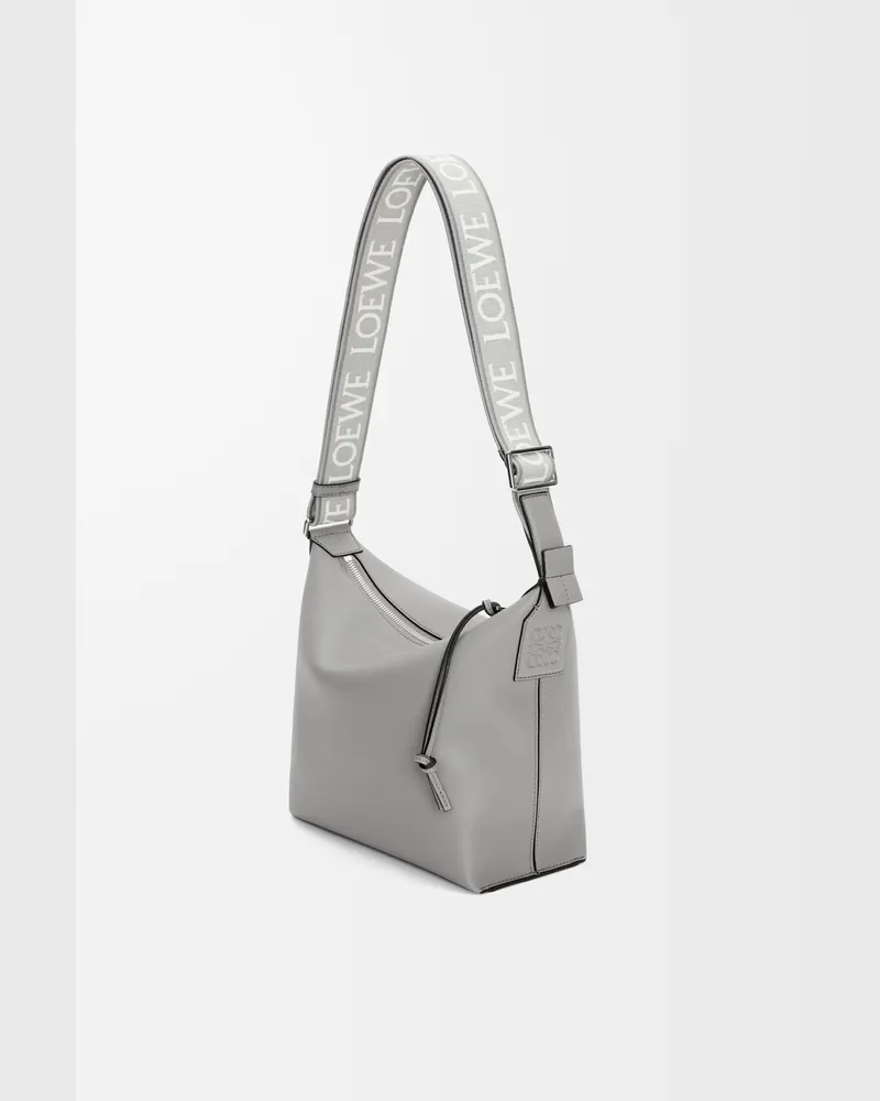 Loewe Small Cubi Crossbody Bag In Supple Leather skin And Jacquard Hombre Asphalt
