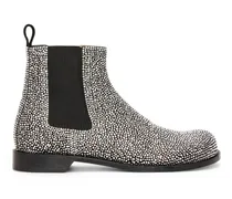 Loewe Luxury Campo Chelsea boot in calf suede and allover rhinestones Black